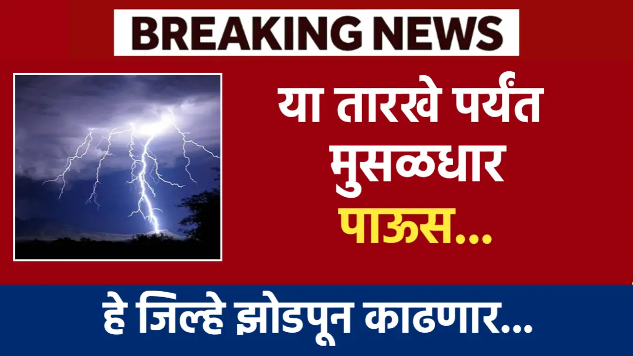 हवामान खात्याचा इशारा : या जिल्ह्यात मुसळधार पाऊस पडण्याची शक्यता
