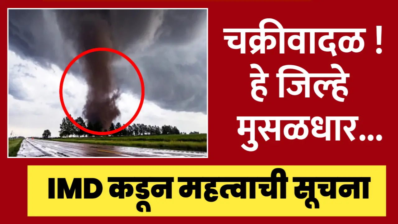 IMD कडून चक्रीवादळाचा इशारा, या जिल्ह्यांना चक्रीवादळाचा धोका, पाऊस भूमाकुळ घालणार